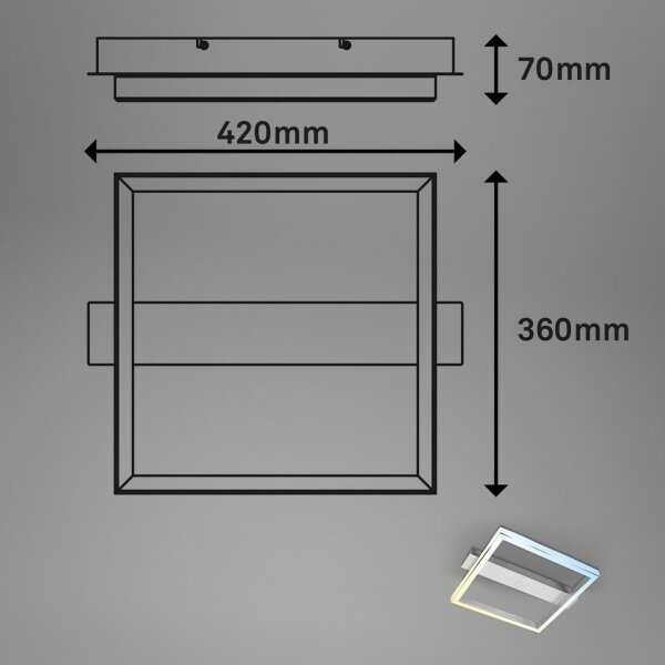 Briloner 3760-019-LED Plafoniera dimmerabile FRAME LED/23W/230V 2700-6500K 42x36 cm+telecomando