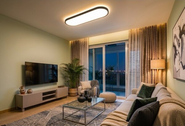Top Light -LED lampada da soffitto a plafone sospesa OVAL LED/36W/230V 3000-6500K nera+telecomando