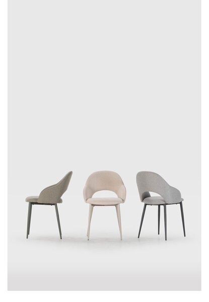 Sedie da pranzo in set grigio chiaro in imbottito 2 pz Lia – Marckeric