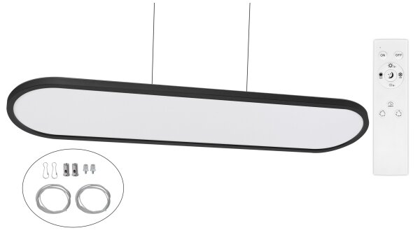 Top Light -LED lampada da soffitto a plafone sospesa OVAL LED/36W/230V 3000-6500K nera+telecomando