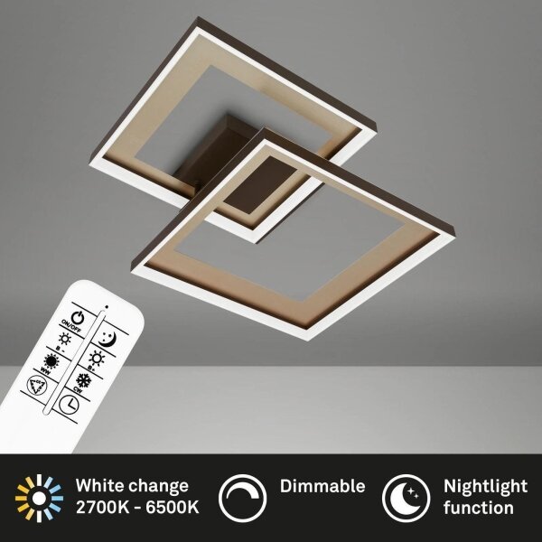 Briloner 3567-017 - Plafoniera LED dimmerabile LED/25W/230V 3000-6500K 56,8x48cm + telecomando