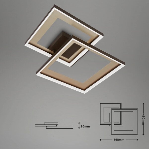 Briloner 3567-017 - Plafoniera LED dimmerabile LED/25W/230V 3000-6500K 56,8x48cm + telecomando