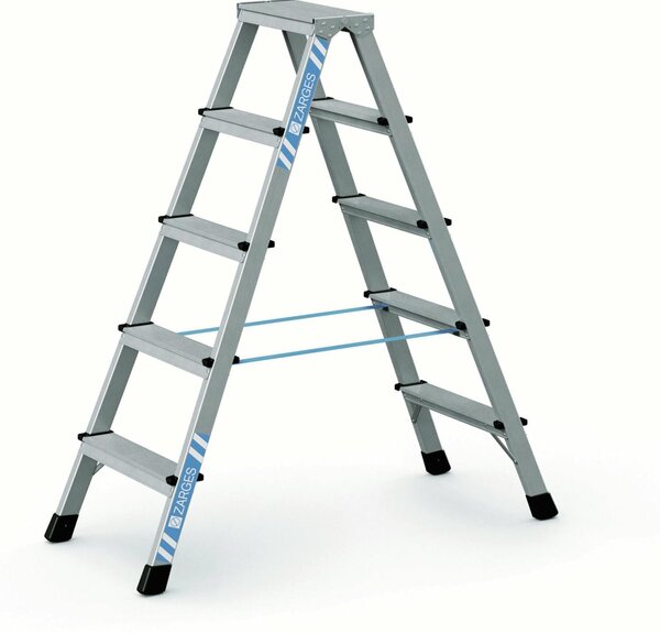 Scala a pioli rivettata Zarges anodizzata XLstep B, 2x5 gradini