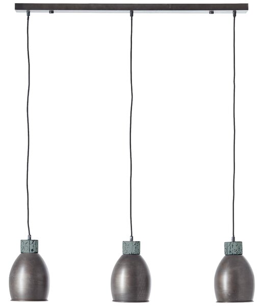 Lampada a sospensione Lapas 3flg acciaio nero/grigio