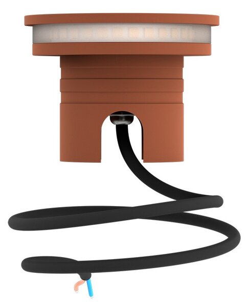 Faro LED interrato da Giardino 6W IP67 24V Luce Radente 360°- Corten Colore Bianco Naturale 4.000K