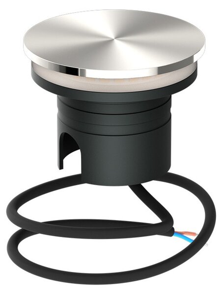 Faro LED interrato da Giardino 6W IP67 24V Luce Radente 360°- Inox Colore Bianco Naturale 4.000K