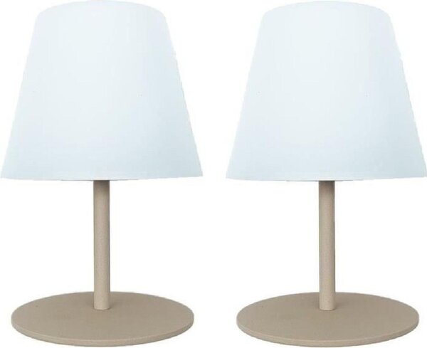 Set di 2 lampade da tavolo a LED senza fili TWINS Crema H16cm