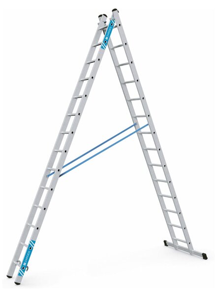 Scala combinata a gradini/scorrevole 2 x 14 pioli Z 300 42574