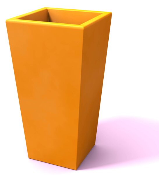 Portavaso Vaso in polietilene EGIZIO LISCIO 30x30xh 39 cm ideale per arredare al meglio sia un ambiente interno che esterno Ocra