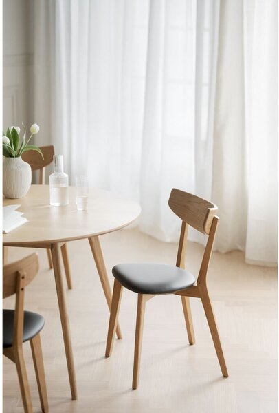 Sedia da pranzo in rovere marrone con seduta nera Ami - Rowico