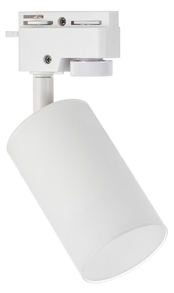Faro GU10 per binario Monofase in Vetro Bianco
