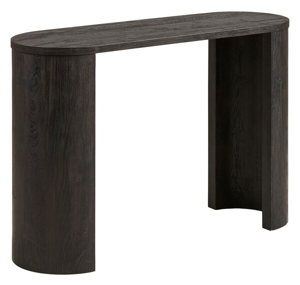 Tavolo consolle marrone scuro con effetto rovere 38x114 cm Bibione – House Nordic