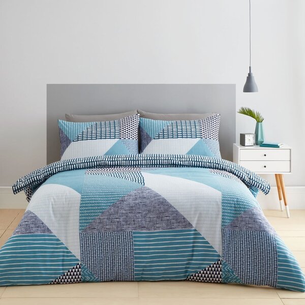 Set copripiumino e federa color foglia di tè per letto matrimoniale 200x200 cm Larsson Geo – Catherine Lansfield