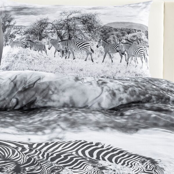 Completo Copripiumino In Cotone Savana Matrimoniale Sogni Di Viaggio Fotografico Caleffi