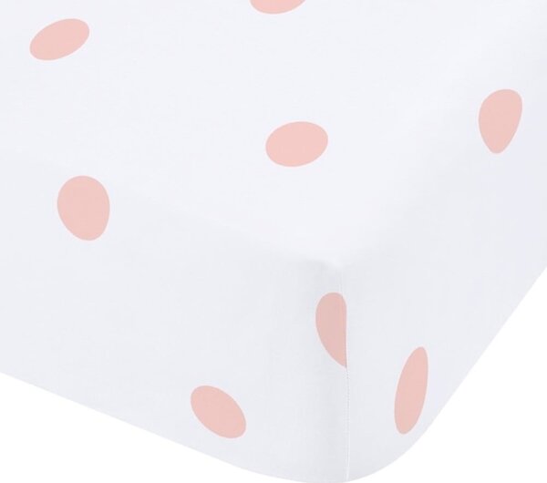 Lenzuolo con angoli bianco e rosa in flanella 135x190 cm Polka Dot – Catherine Lansfield