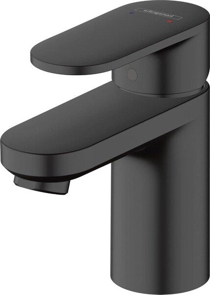 Rubinetto per lavabo a risparmio energetico con scarico a scomparsa, nero opaco, 70 mm
