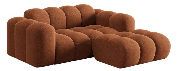 Divano angolare color terracotta (con penisola a destra/con chaise lounge) con rivestimento in ciniglia Treno – Cosmopolitan Design