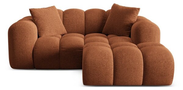 Divano angolare color terracotta (con penisola a destra/con chaise lounge) con rivestimento in ciniglia Treno – Cosmopolitan Design