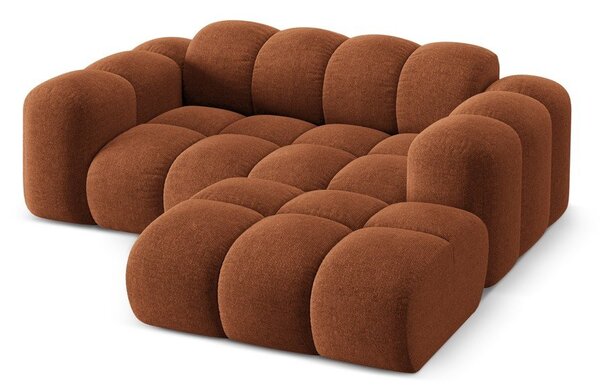 Divano angolare color terracotta (con penisola a destra/con chaise lounge) con rivestimento in ciniglia Treno – Cosmopolitan Design