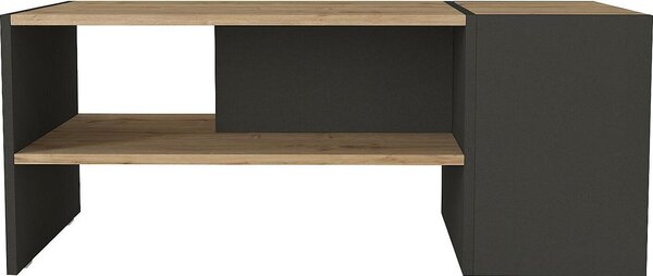 Tavolino con vano portaoggetti - Antracite e colori del legno - VELKAN