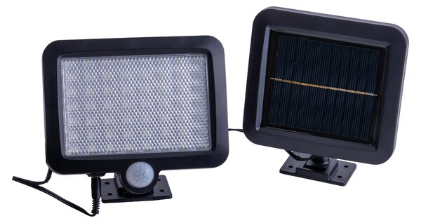 Luce solare a LED, faretto da esterno, IP44, nero, sensore