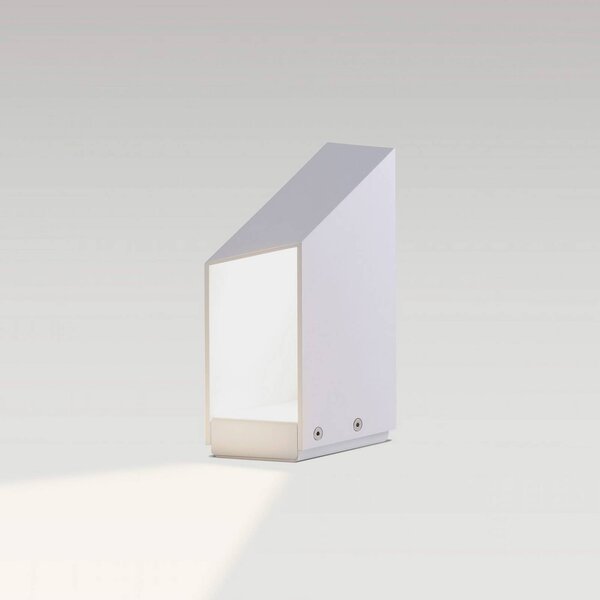 MARSET lampioncino LED Domus, altezza 26 cm, bianco, alluminio dimmerabile, Bianco / Opale, Alluminio, Design, Lampada LED da esterni