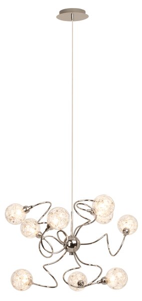BRILLANTE lampada a sospensione Joya | lampada a sospensione decorativa | metallo/vetro | cromo | 9x G9 max. 33 W
