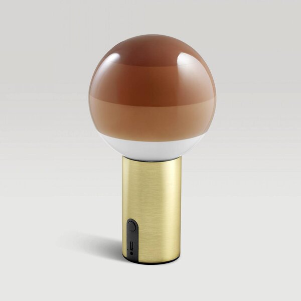MARSET Lampada da tavolo di design Dipping Light, dimmerabile, Crema / Ambra, Soggiorno / Sala da pranzo, Vetro, Design, Lampada da tavolo