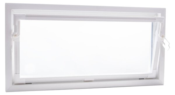 Finestra per locale secondario ACO, 80 cm, con ante a battente, vetro singolo, colore bianco. Ideale per cantine. Dimensioni: 80 x 50 cm