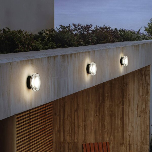 MARSET Applique da esterni a LED Roc, dimmerabile, Nero, Alluminio, Design, Applique LED da esterni