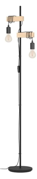 Lampada da terra LED nera/di colore naturale (altezza totale 166,5 cm) TOWNSHEND – EGLO