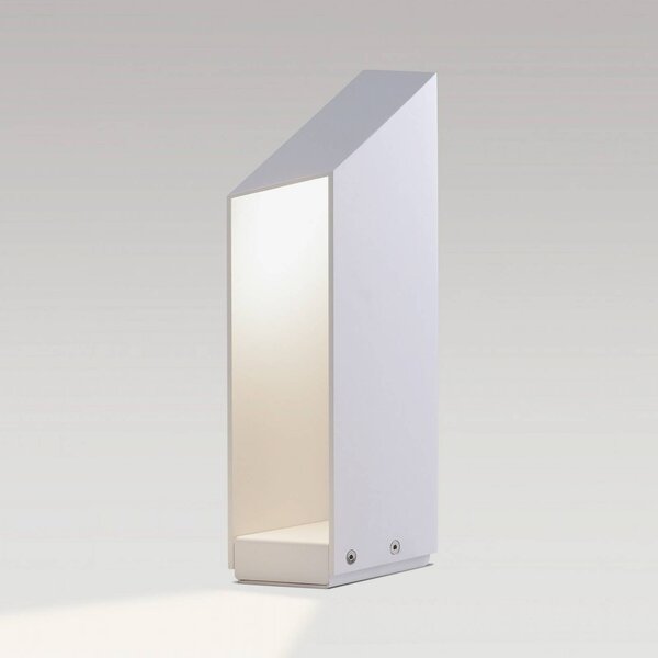 MARSET lampioncino LED Domus, altezza 37 cm, bianco, alluminio dimmerabile, Bianco / Opale, Alluminio, Design, Lampada LED da esterni