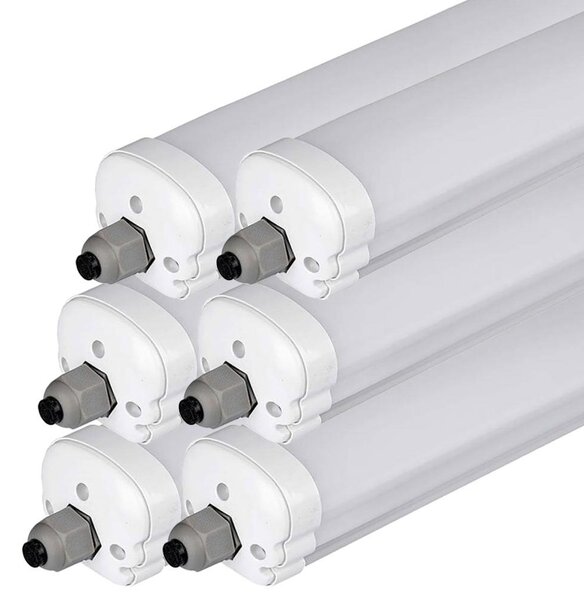 Set di 6 luci di diffusione a LED, 4320 lm, bianco neutro 4000K , L 120 cm