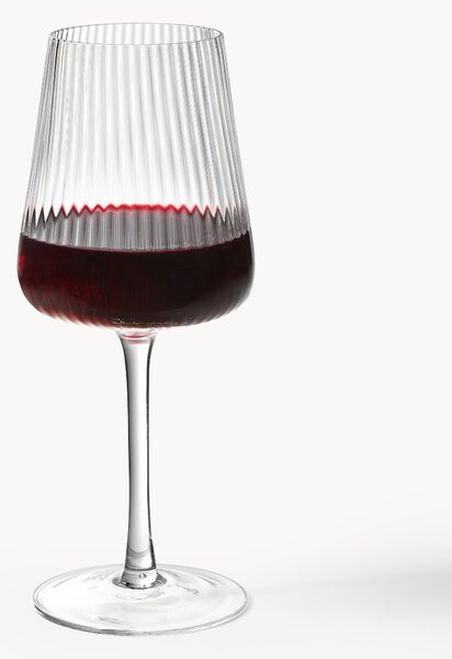 Set di 4 bicchieri vino rosso fatto a mano con struttura millerighe Cami