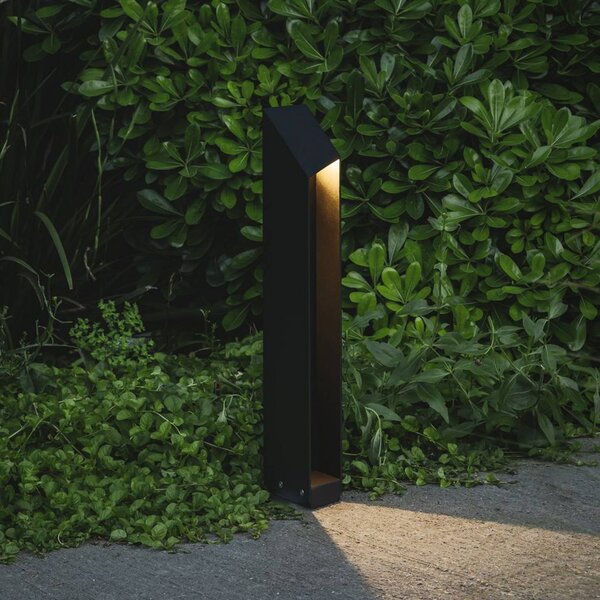 MARSET lampioncino LED Domus, altezza 55 cm, nero, alluminio dimmerabile, Nero, Alluminio, Design, Lampada LED da esterni