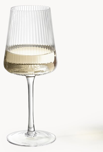 Set di 4 bicchieri da vino bianco fatti a mano con struttura millerighe Cami