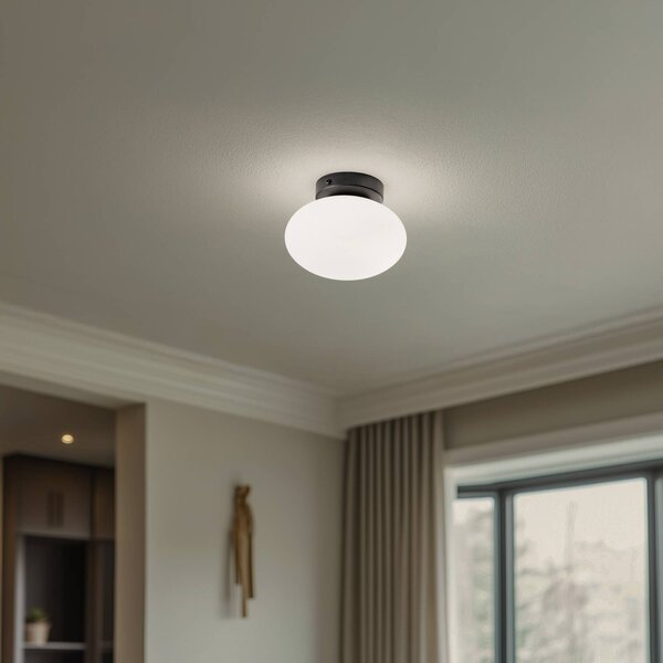 Plafoniera soffitto Ufo Domiluce, dimmerabile, Bianco / Opale, Soggiorno / Sala da pranzo, Vetro, Moderno, Plafoniera