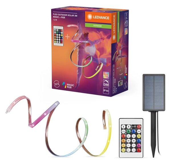 Ledvance - Striscia solare LED RGB dimmerabile FLEX 3m LED/1,2W/3,7V IP44 + telecomando