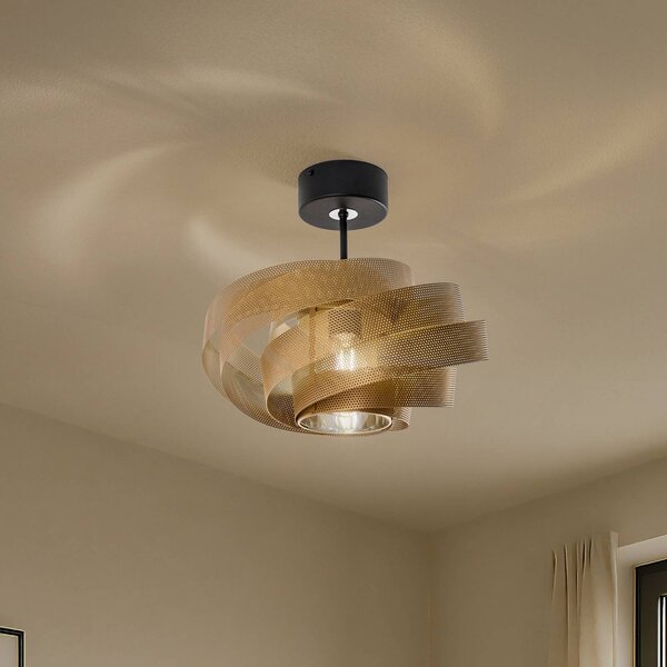 Plafoniera soffitto Vento Domiluce, dimmerabile, Ottone / Oro, Soggiorno / Sala da pranzo, Metallo, Moderno, Plafoniera