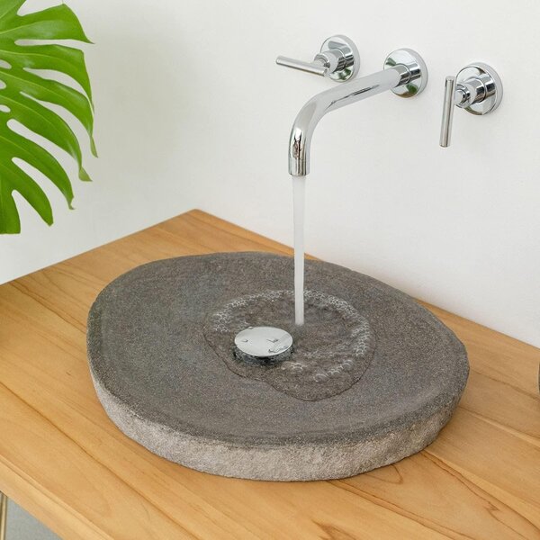 Lavabo in pietra naturale - Forma rotonda, 40 cm - Design moderno