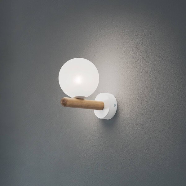 Applique da parete Estera TK Lighting, dimmerabile, Bianco / Opale, Soggiorno / Sala da pranzo, Vetro, Moderno, Applique
