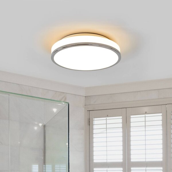 Plafoniera Lyss Lindby, Bianco / Opale, Bagno, Vetro, Moderno, Plafoniera