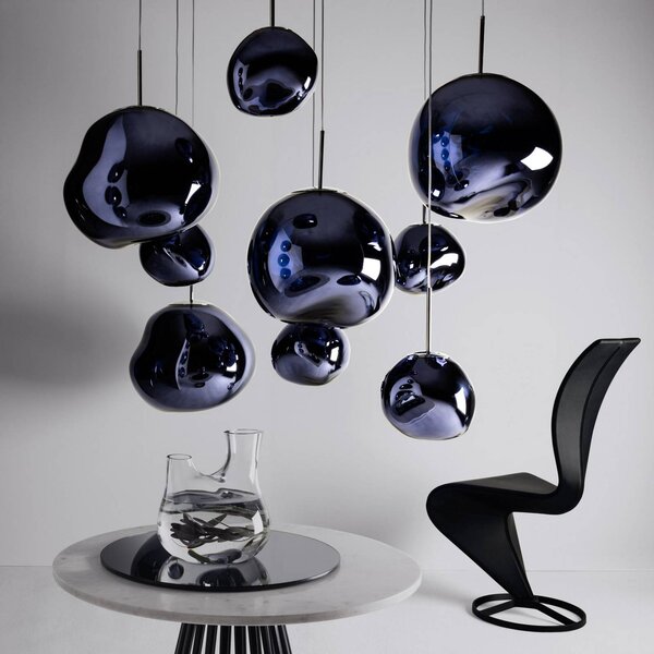 Tom Dixon Lampada a sospensione Melt Mini, dimmerabile, Alluminio / Grigio / Zincato, Soggiorno / Sala da pranzo, Plastica, Design, Lampada a sospensione