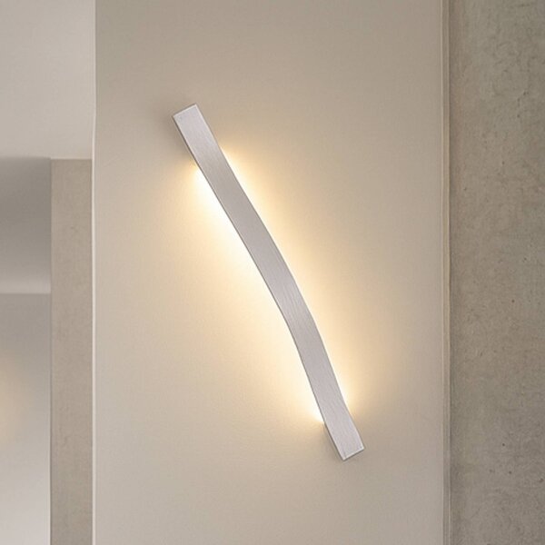 Applique da parete a LED Alvon Lindby, Alluminio / Grigio / Zincato, Soggiorno / Sala da pranzo, Metallo, Moderno, Applique a LED