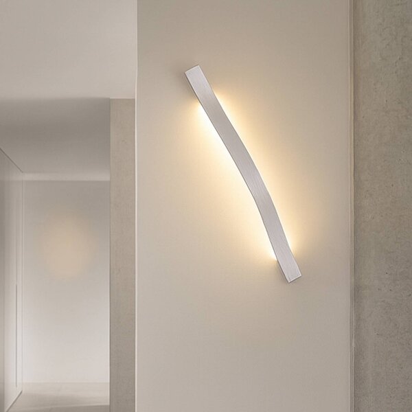 Applique da parete a LED Alvon Lindby, Alluminio / Grigio / Zincato, Soggiorno / Sala da pranzo, Metallo, Moderno, Applique a LED