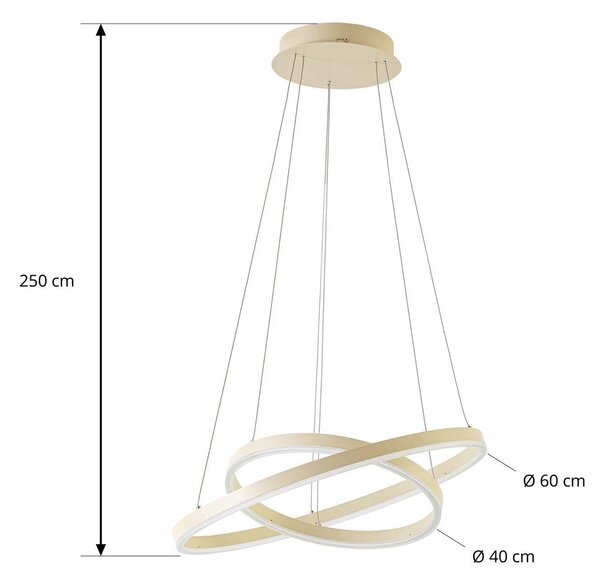 Lampada a sospensione Albiona Arcchio, dimmerabile, Crema / Ambra, Cucina, Metallo, Moderno, Lampada a sospensione