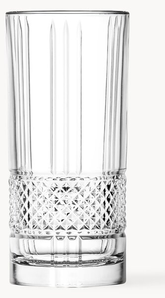Set di 6 bicchieri da long drink in cristallo con rilievo Brillante