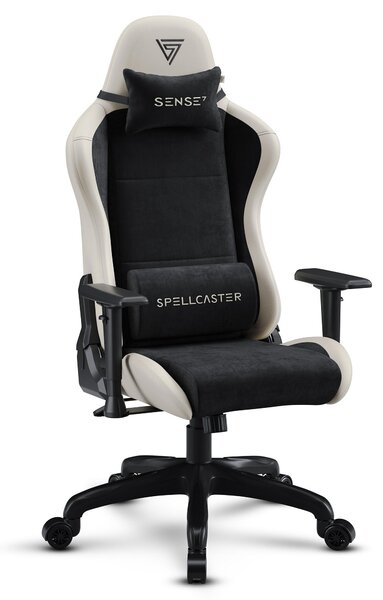Sense7 Spellcaster FUKU sedia da gioco, poltrona da gioco, sedia da ufficio, sedia da scrivania ergonomica, 120 kg, nero-beige