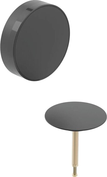 Geberit Set prefabbricato scarico vasca da bagno, Split d52mm, con comando a rotazione, nero opaco, 1 pz