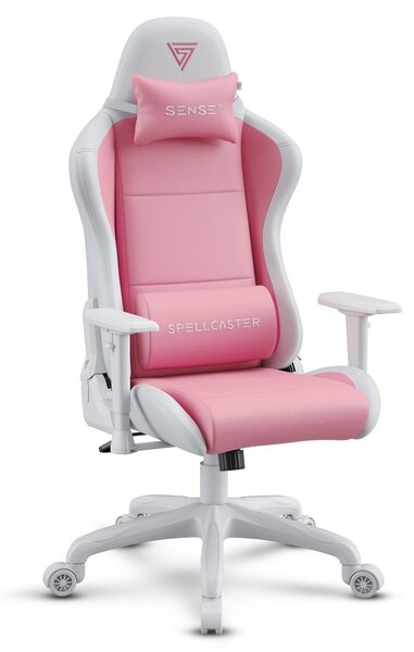 Sense7 Spellcaster FUKU sedia da gioco, poltrona da gioco, sedia da ufficio, sedia da scrivania ergonomica, sedia girevole 120 kg, ecopelle, rosa